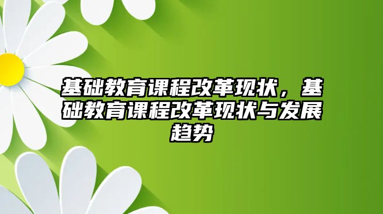 基礎教育課程改革現狀，基礎教育課程改革現狀與發展趨勢