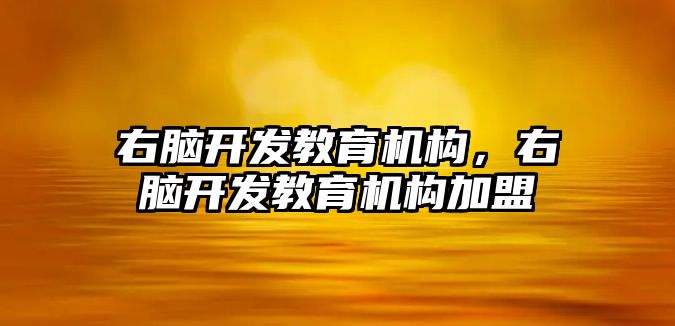 右腦開發(fā)教育機(jī)構(gòu)，右腦開發(fā)教育機(jī)構(gòu)加盟