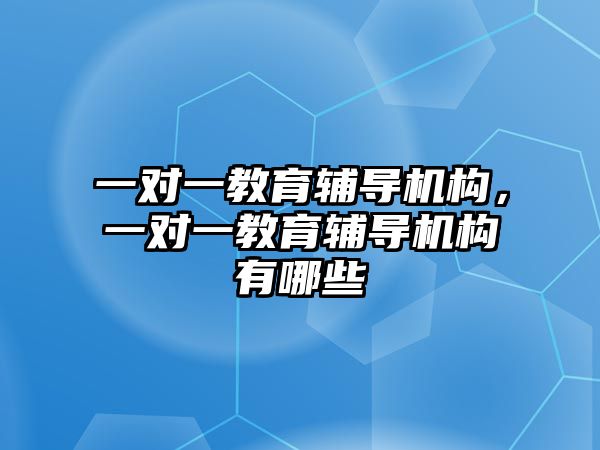 一對一教育輔導機構，一對一教育輔導機構有哪些