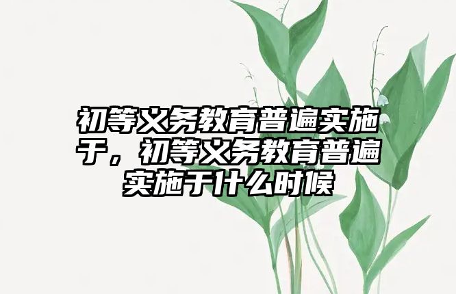 初等義務教育普遍實施于，初等義務教育普遍實施于什么時候