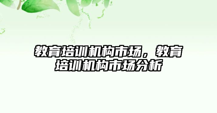 教育培訓(xùn)機(jī)構(gòu)市場，教育培訓(xùn)機(jī)構(gòu)市場分析