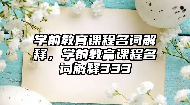 學前教育課程名詞解釋，學前教育課程名詞解釋333