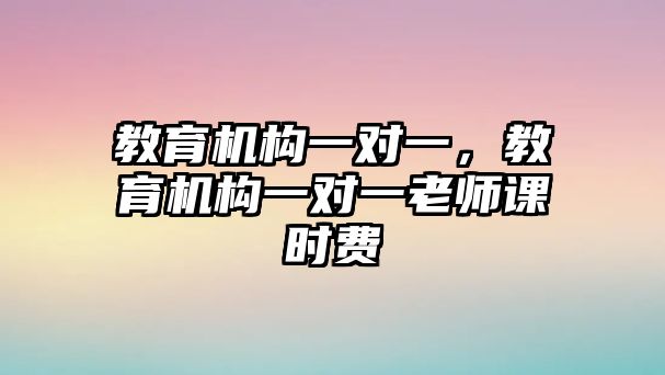 教育機構一對一，教育機構一對一老師課時費