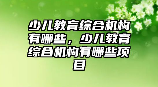 少兒教育綜合機構有哪些，少兒教育綜合機構有哪些項目