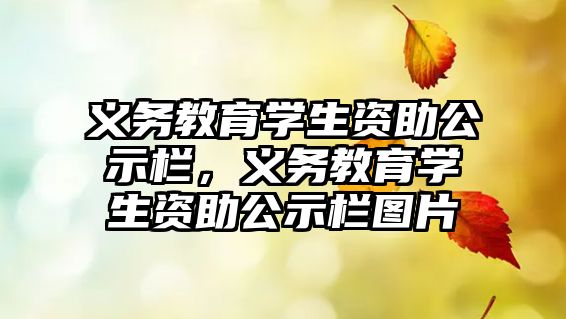 義務(wù)教育學(xué)生資助公示欄，義務(wù)教育學(xué)生資助公示欄圖片