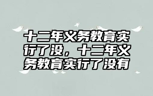 十二年義務教育實行了沒，十二年義務教育實行了沒有