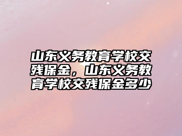 山東義務教育學校交殘保金，山東義務教育學校交殘保金多少