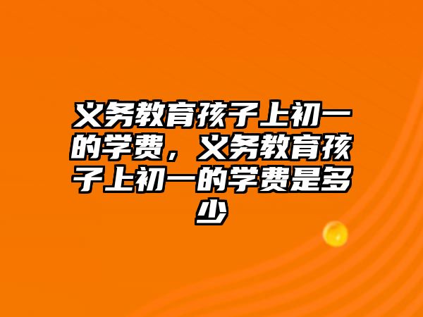 義務(wù)教育孩子上初一的學(xué)費(fèi)，義務(wù)教育孩子上初一的學(xué)費(fèi)是多少