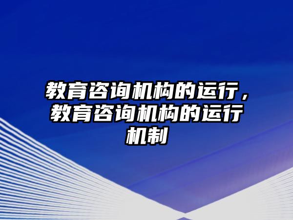 教育咨詢機構的運行，教育咨詢機構的運行機制