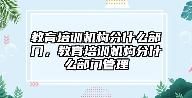 教育培訓機構分什么部門，教育培訓機構分什么部門管理